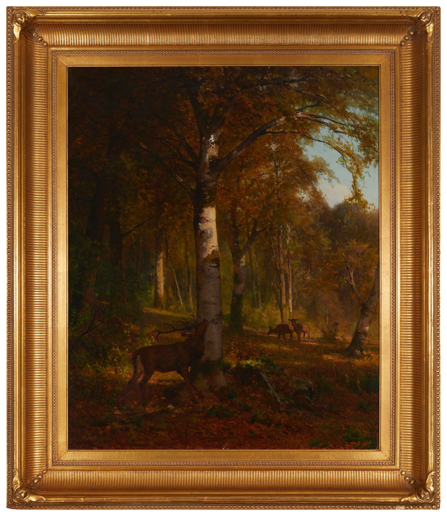 Thomas Hill - Deer in a Landscape 1872 36" x 29"