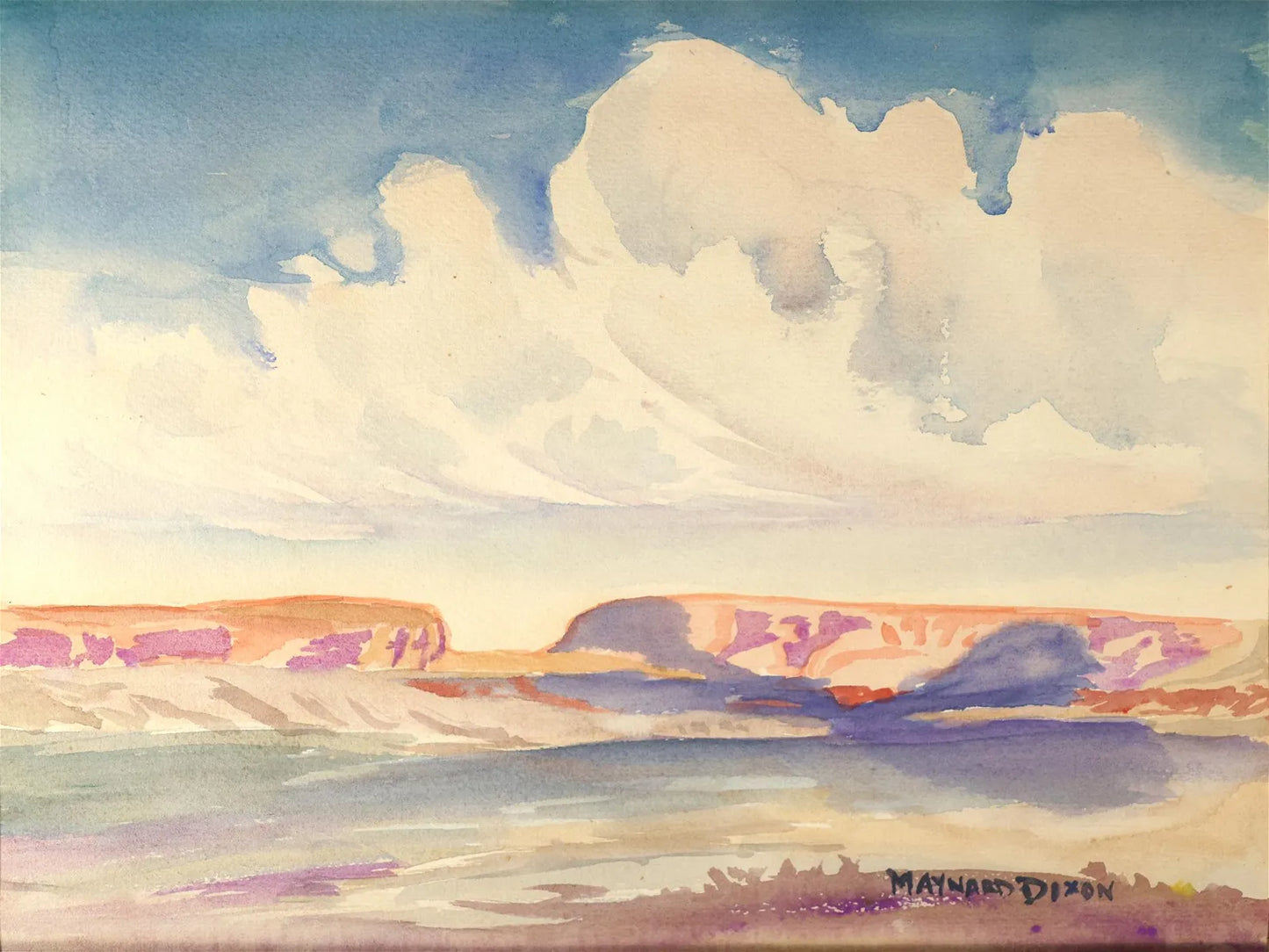 Maynard Dixon - Desert Canyon Landscape 9" x 12"
