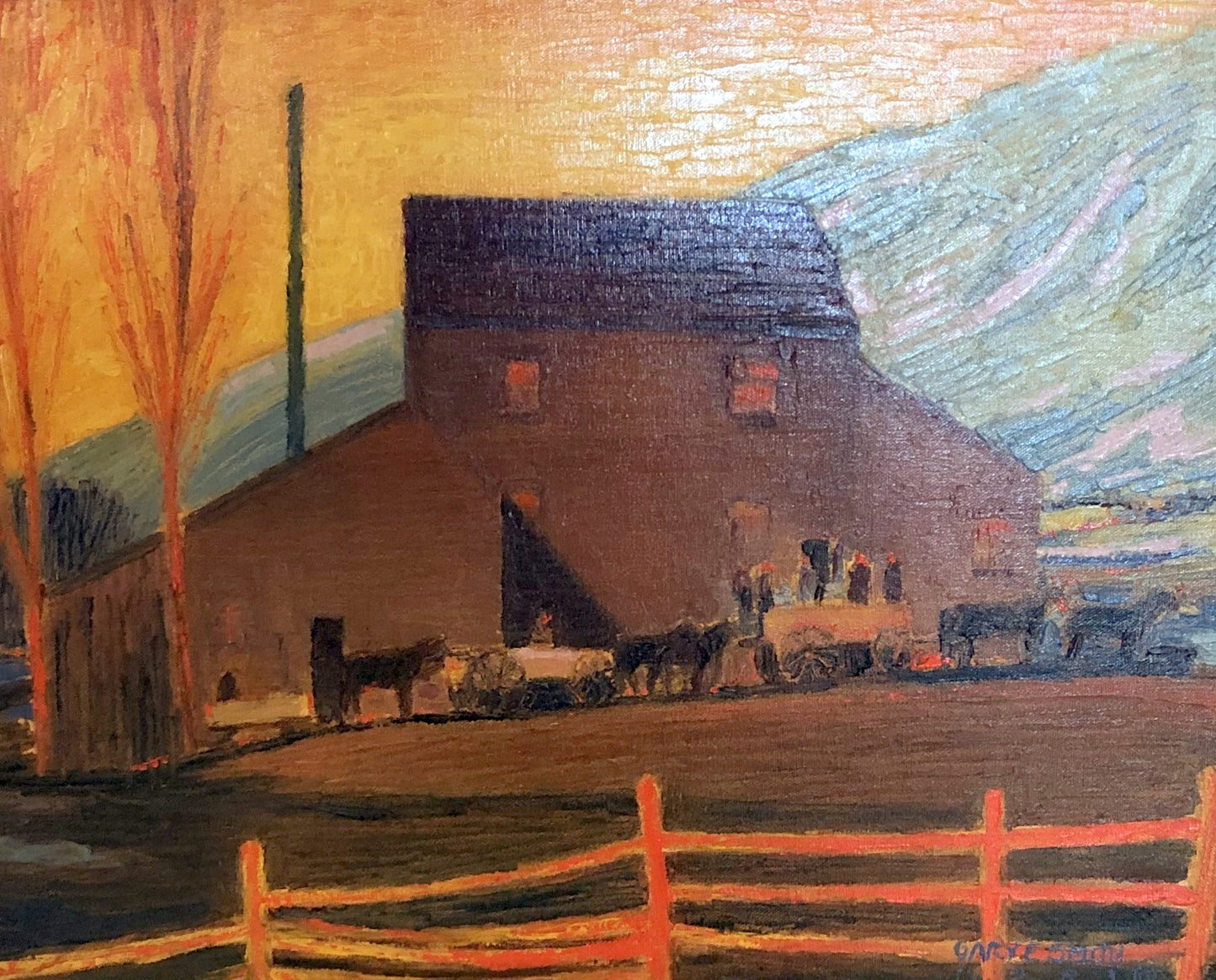 Gary Ernest Smith - End of Day (Red Barn) 16" x 20"