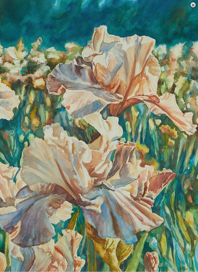David Foley - Flower Piece, Long Garden 1984 26.5" x 19.5"