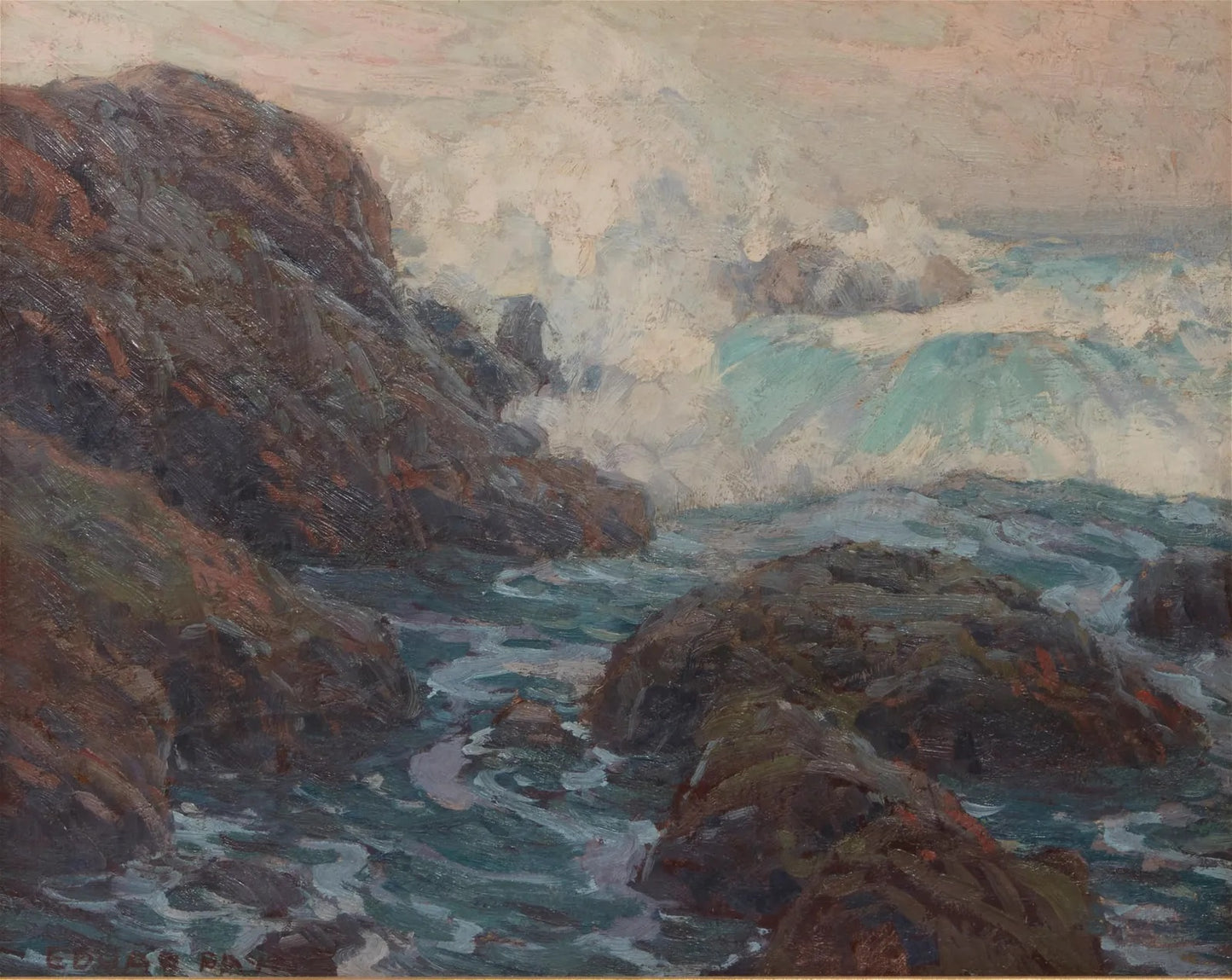 Edgar Alwin Payne - Foam and Rocks, California Coast 16" x 20"