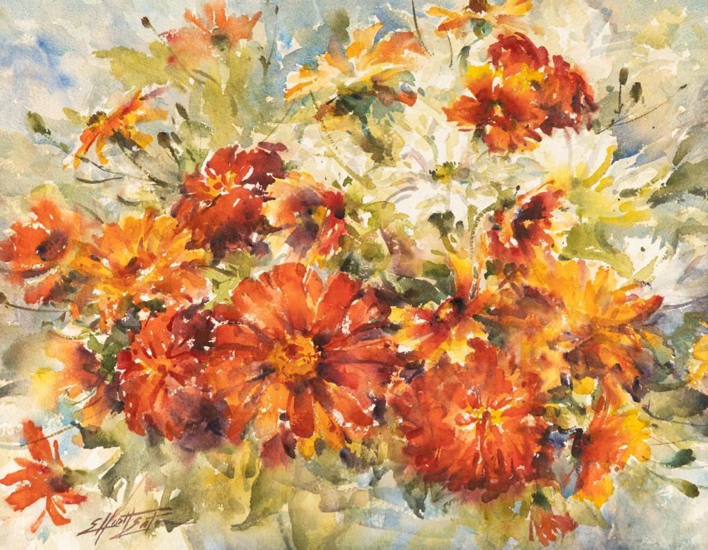 Eliot Eaton - Garden Flowers 14" x 18"