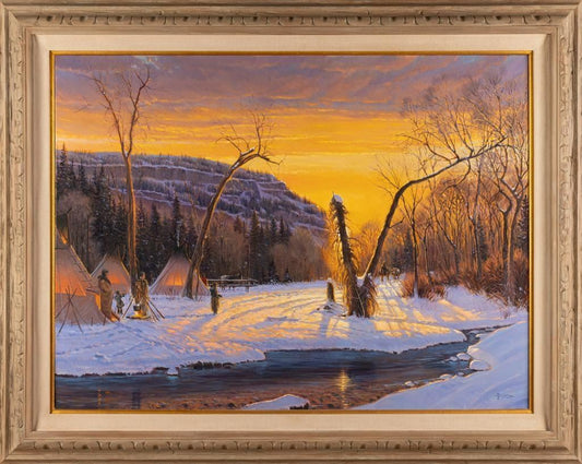 Dustin Lyon - Glowing Teepee Sunset 36" x 48"