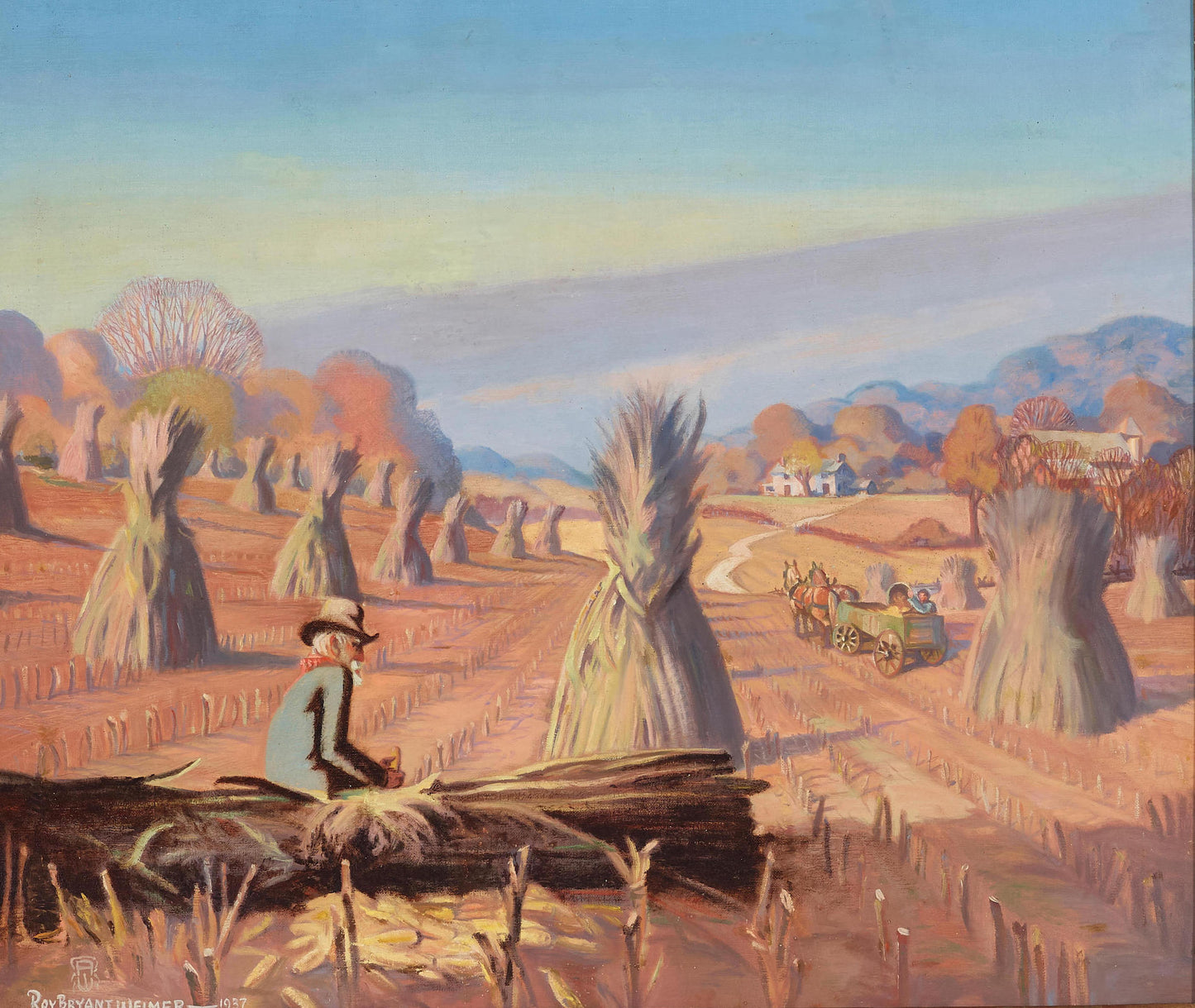 Roy Bryant Weimer - Harvest Scene 1937 24" x 28"