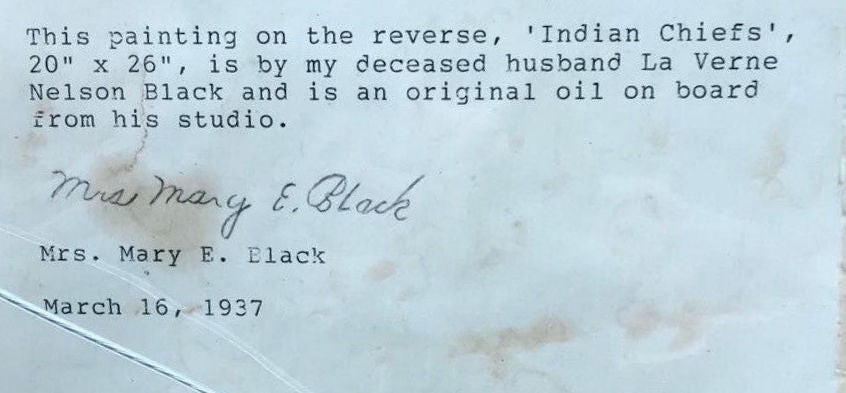 LaVerne Nelson Black - Indian Chiefs 20" x 26"