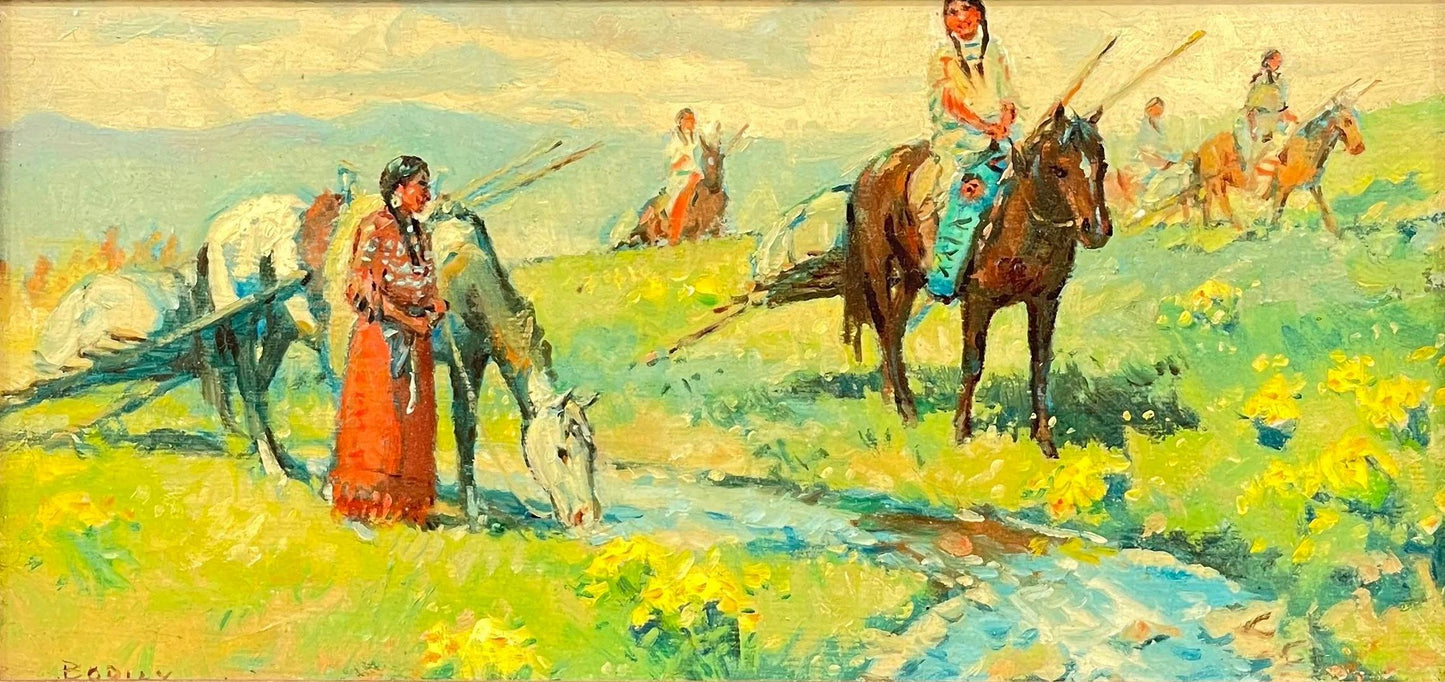 Sheryl L. Bodily - Indians on Horseback 6" x 12"