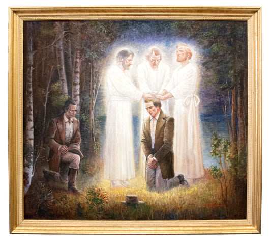 Gary Ernest Smith - Joseph Smith, Jr. Receiving the Melchizedek Priesthood from Peter, James and John 35.5" x 39.5"