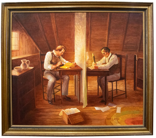 Gary Ernest Smith - Joseph Smith and Oliver Cowdery Translating the Book of Mormon 35" x 41"