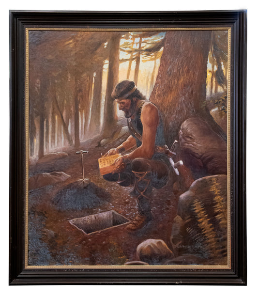 Gary Ernest Smith - Captain Moroni Burying the Gold Plates 1982 41.5" x 35.25"