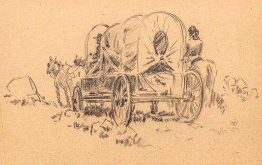 Maynard Dixon - Navajo Wagon 1904 11.25" x 15"