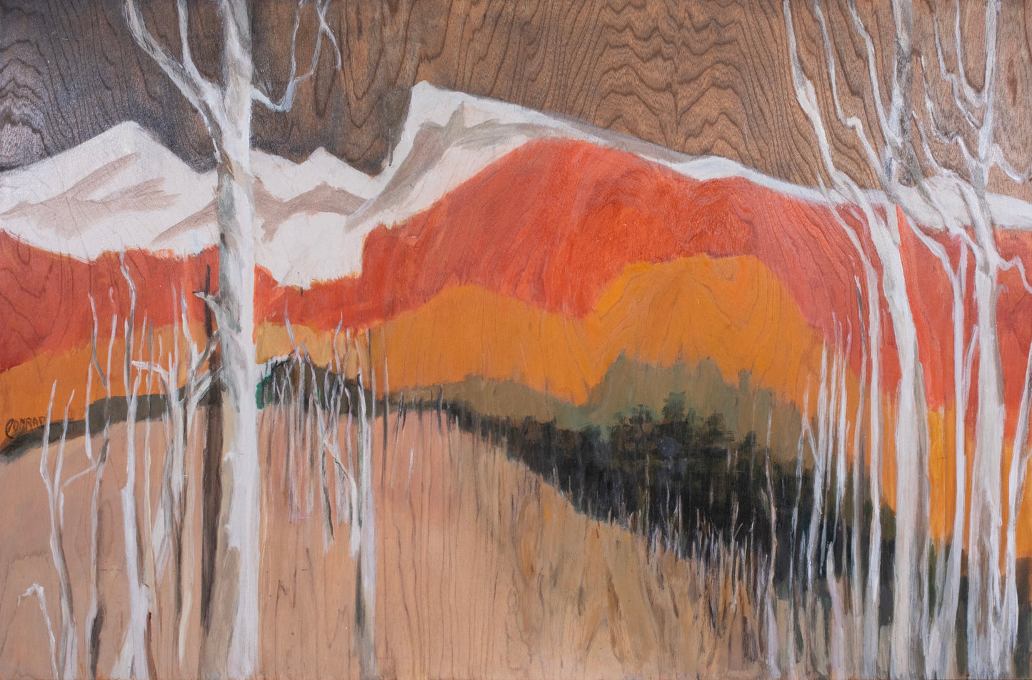 Conrad Buff - Utah Mountains and Birch Trees 31.75” x 48”