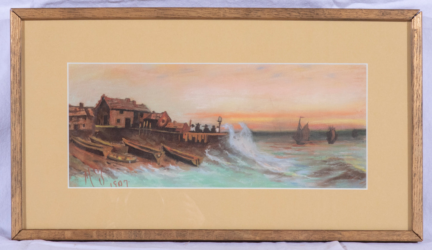 Mahonri Mackintosh Young - Harbor at Sunset 1907 5.5" x 13.25"