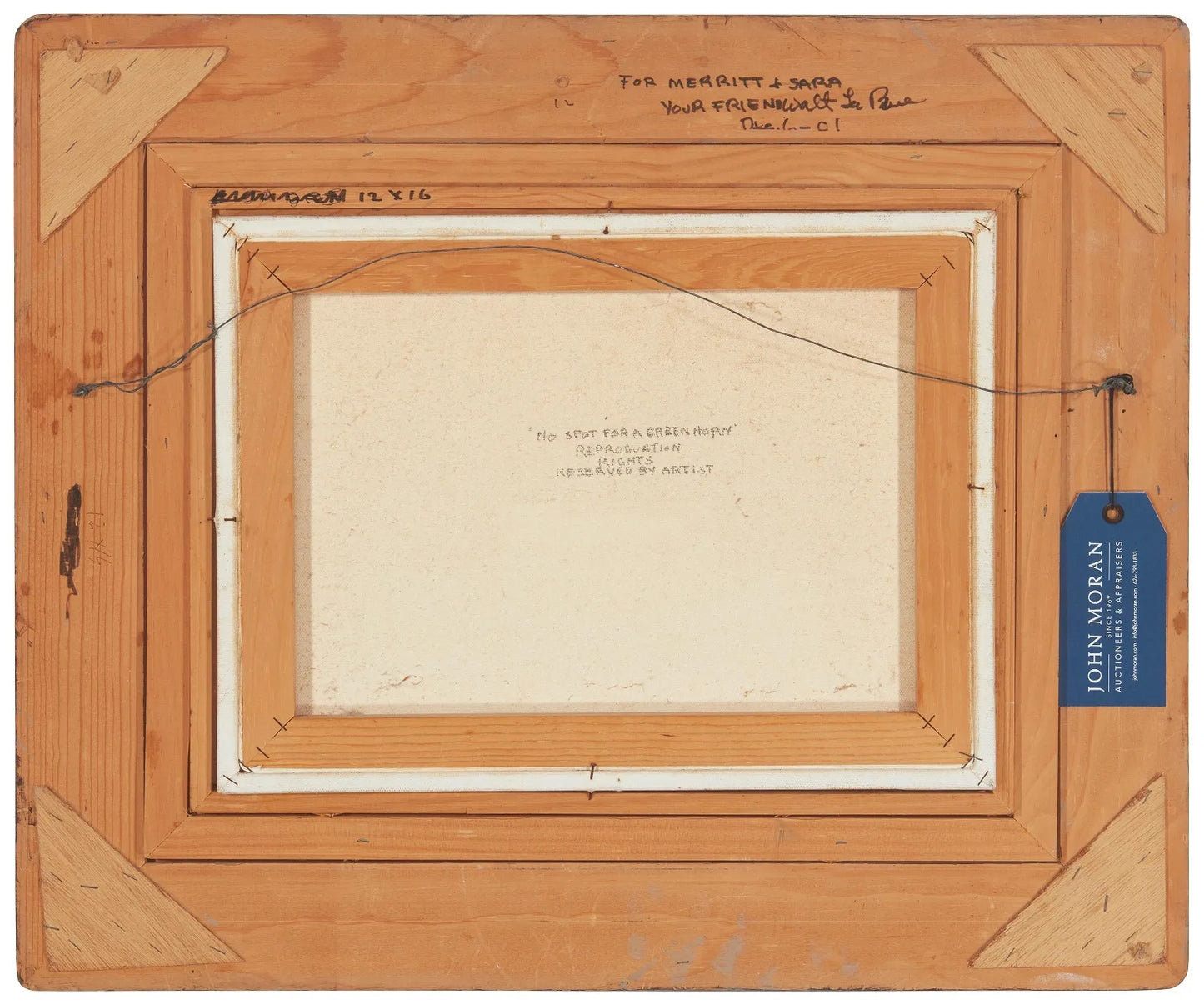 Walt LaRue - No Spot for a Greenhorn 2001 12" x 16"