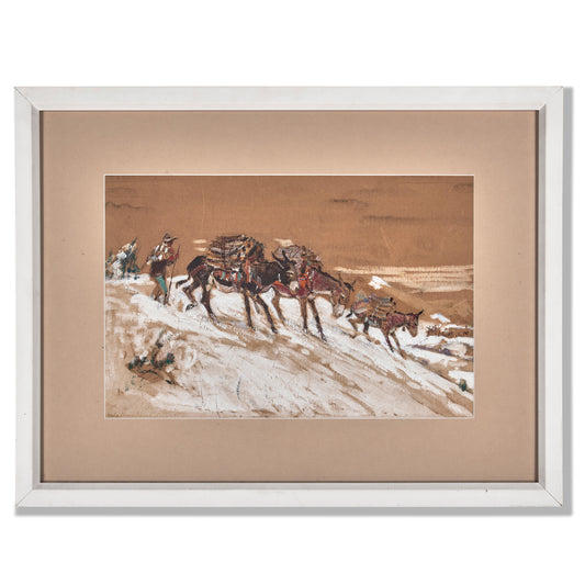 Laverne Nelson Black - Pack Donkeys and Figures 9.5" x 14.5"