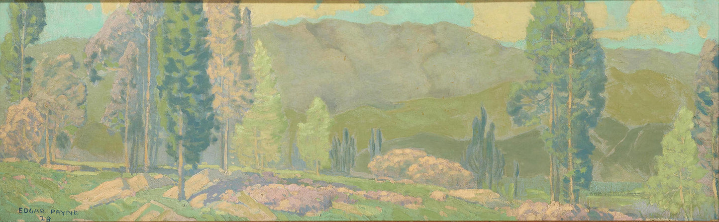 Edgar Alwin Payne - Panoramic Landscape 1928 15" x 48"