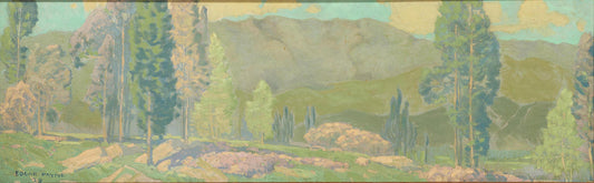 Edgar Alwin Payne - Panoramic Landscape 1928 15" x 48"