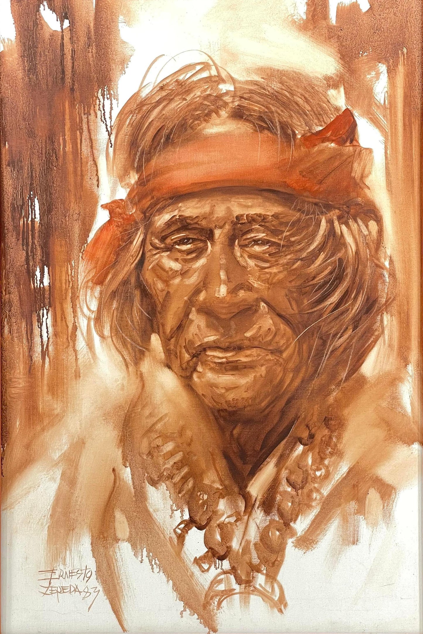 Ernesto Zepeda - Portrait of an Indian 36” x 24”