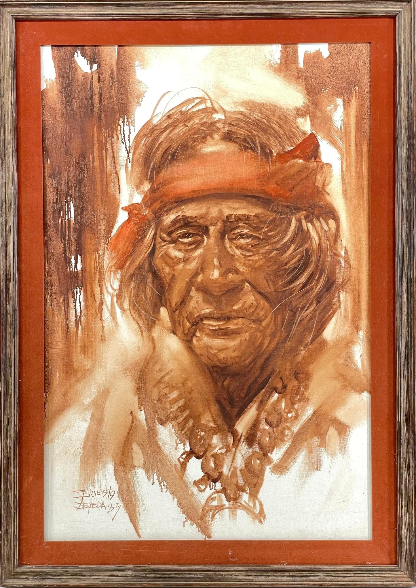 Ernesto Zepeda - Portrait of an Indian 36” x 24”