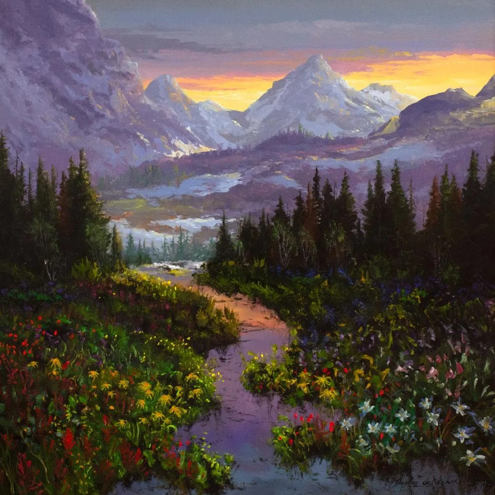Thomas deDecker - Rocky Mountains - Early Evening Evening 2023 36" x 36"
