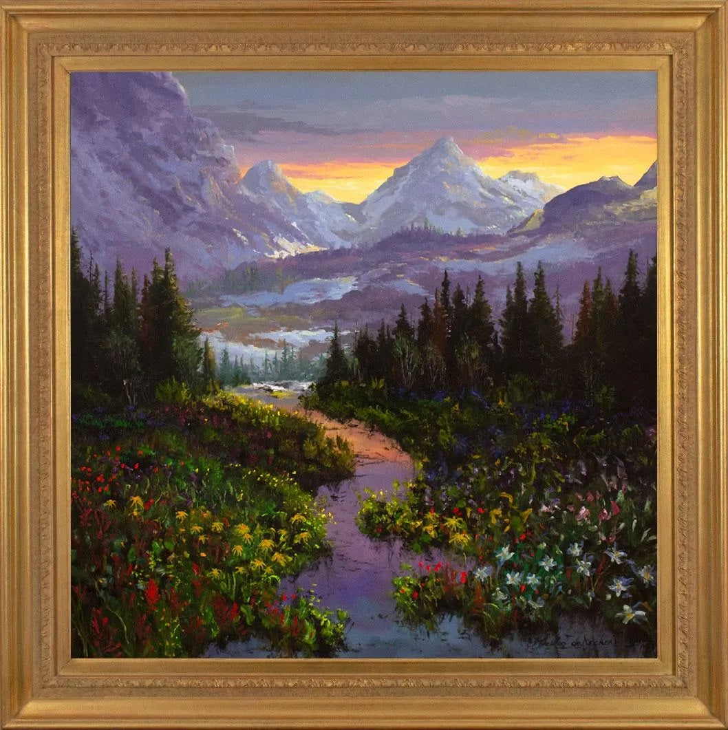Thomas deDecker - Rocky Mountains - Early Evening Evening 2023 36" x 36"