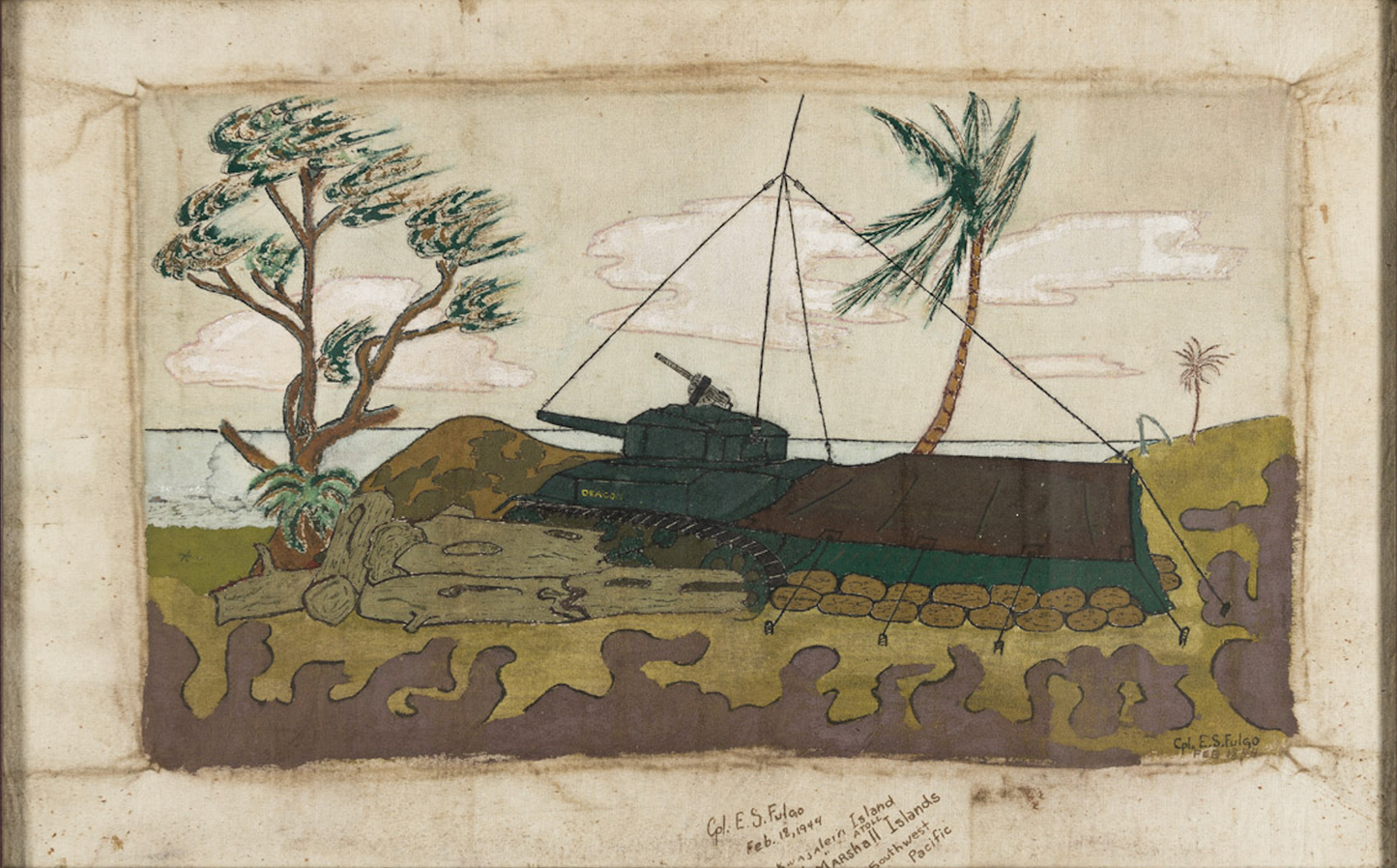 Corporal Edwin S. Fulgo - Battle of Kwajalein, Marshall Islands, South Pacific, 1944 14" x 23.5"