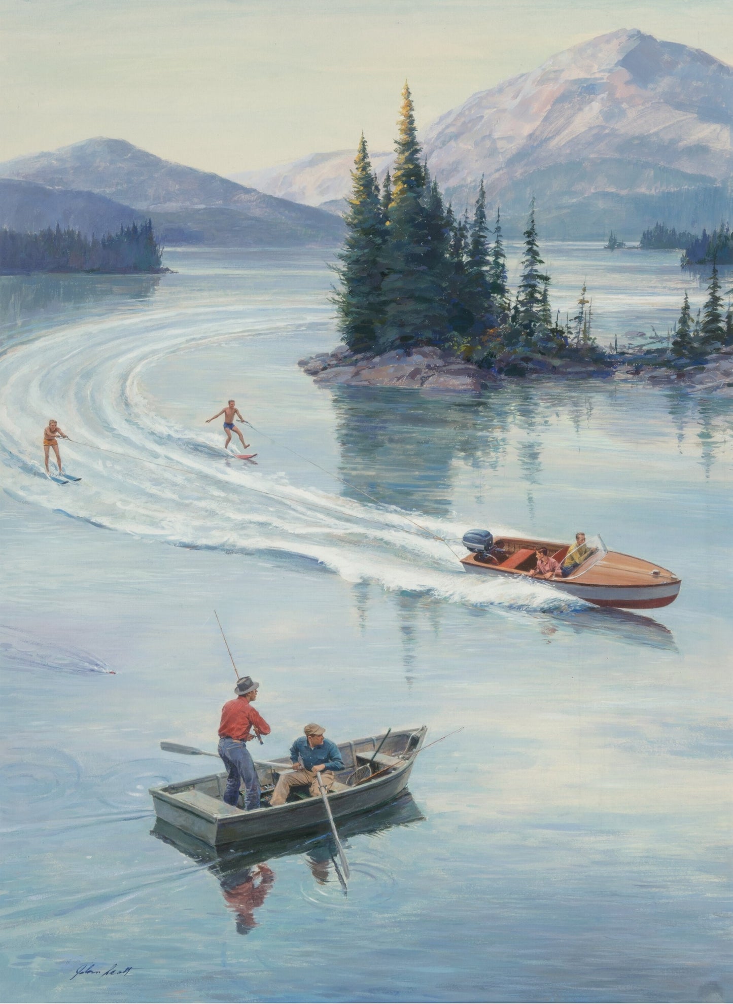 John Walter Scott - Surprise on the Lake 26" x 29"