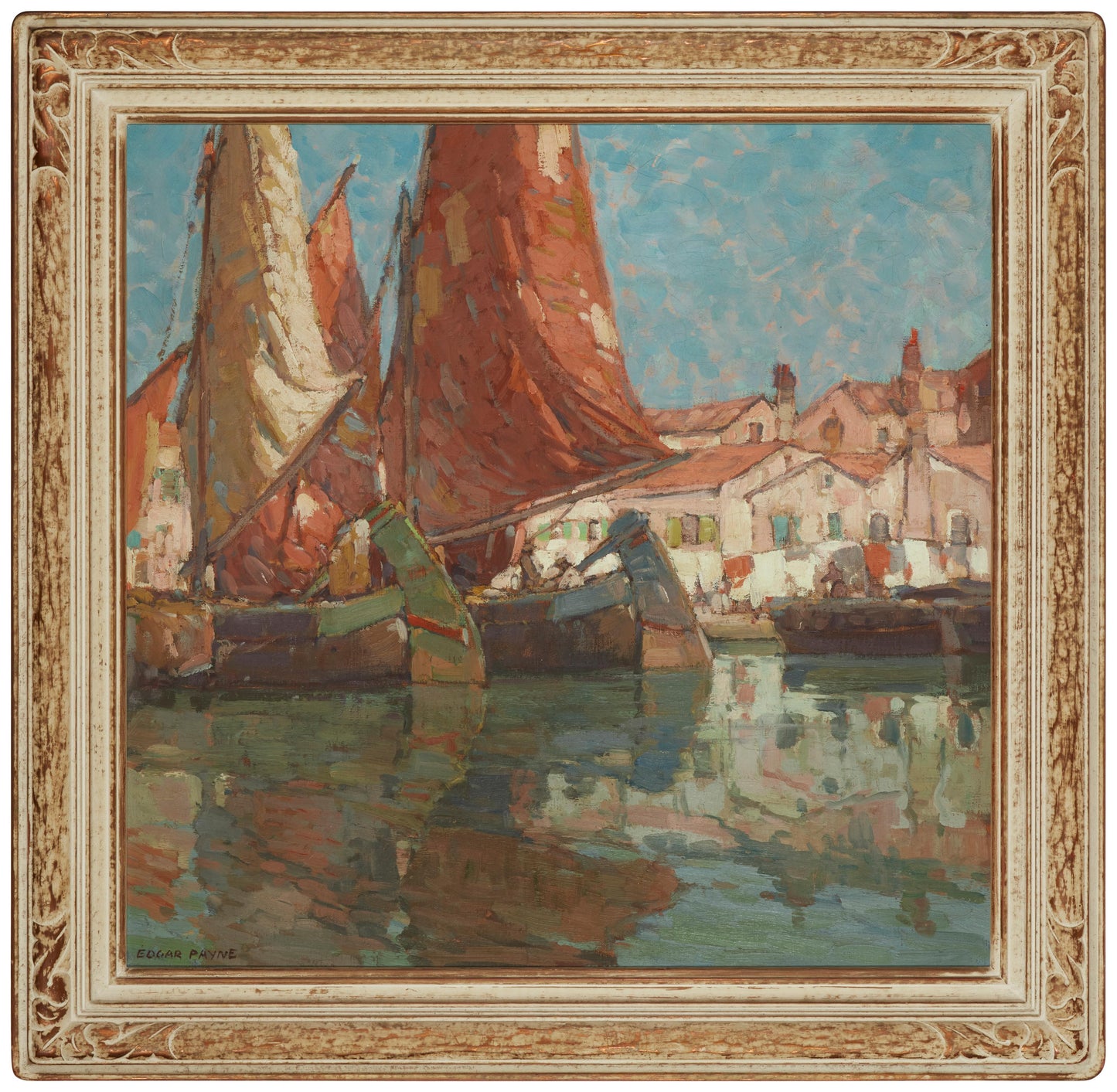 Edgar Alwin Payne - The Water Front, Sottomarina, Italy 29" x 29"