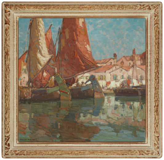 Edgar Alwin Payne - The Water Front, Sottomarina, Italy 29" x 29"