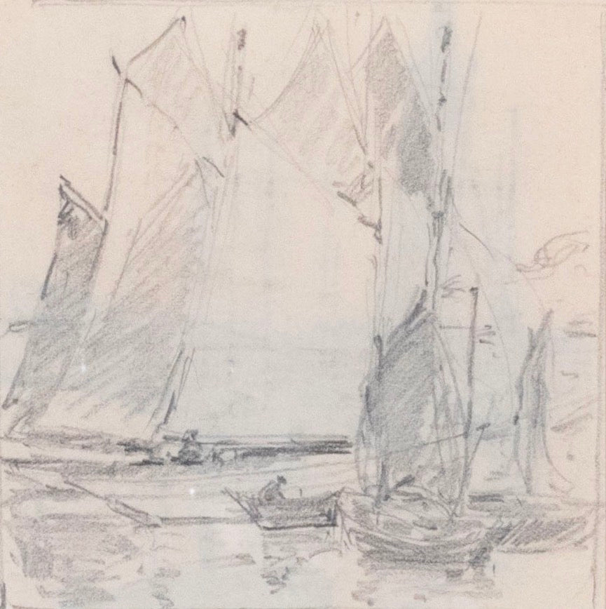 Edgar Alwin Payne - Tuna Yawls and Sardine Boats 4" x 4"