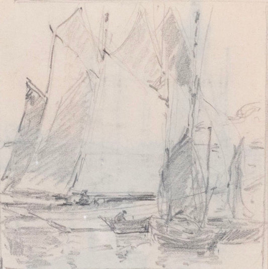 Edgar Alwin Payne - Tuna Yawls and Sardine Boats 4" x 4"