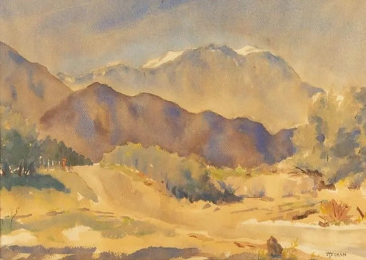 Thomas Moran - Untitled (Mountain Watercolor) 14.5" x 20.5"