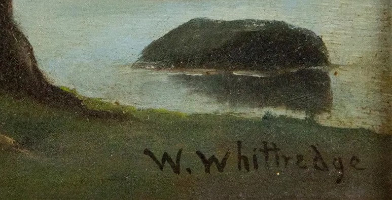 Thomas Worthington Whittredge - Untitled (River Scene) 8" x 15"