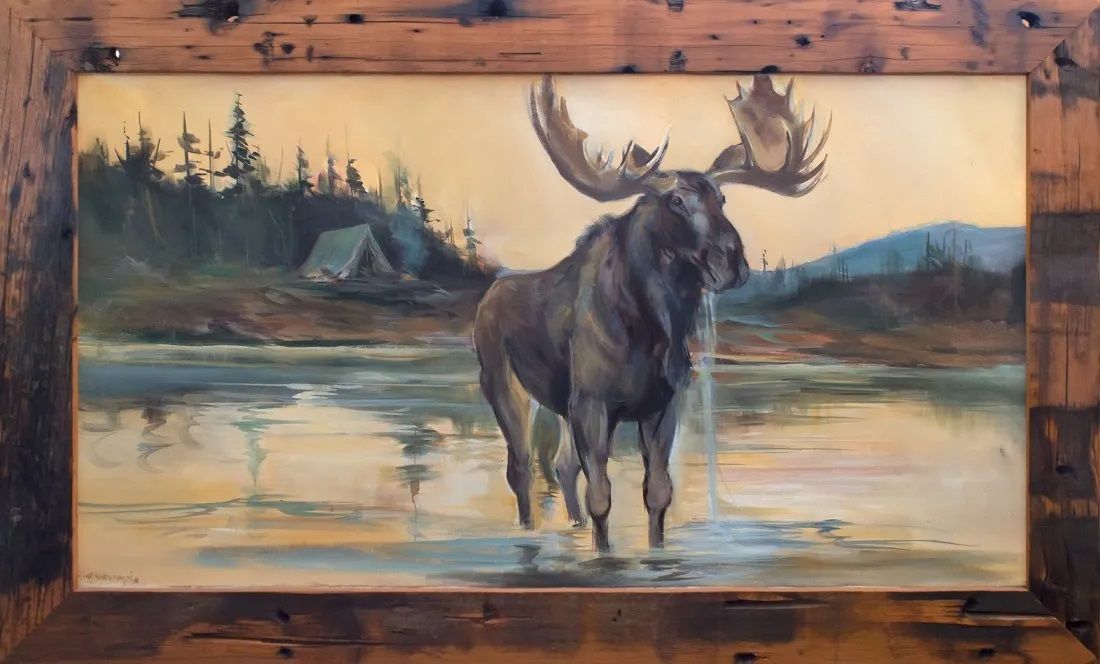 Marilynn Dwyer Mason - Evening Moose 46" x 86"