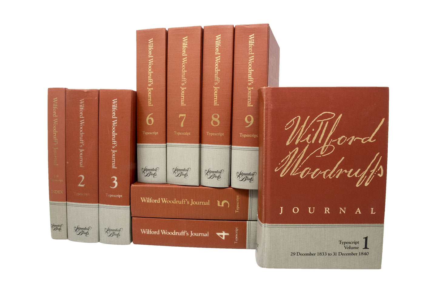 Woodruff, Wilford - Wilford Woodruff ’s Journal. Typescript Volumes 1-9 with Index. Original 1983 Set. Ltd to 400